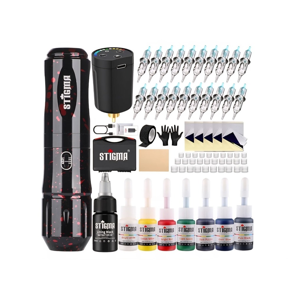 2025 Cordless Tattoo Machine Kit - Complete Set for Beginners with Ink & Needles